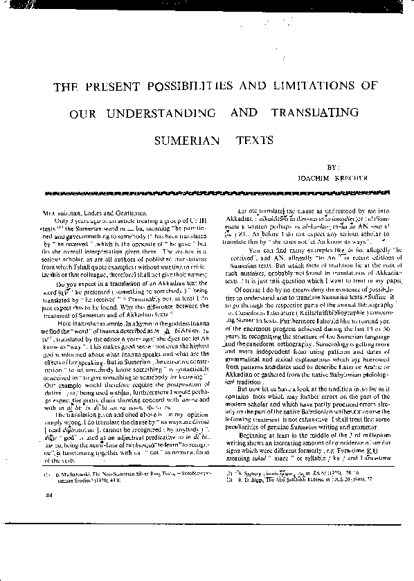 The Present Possibilities and Limitations of Our Understanding and ...