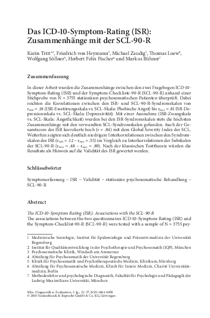 pdf-das-icd-10-symptom-rating-isr-zusammenh-nge-mit-der-scl-90-r