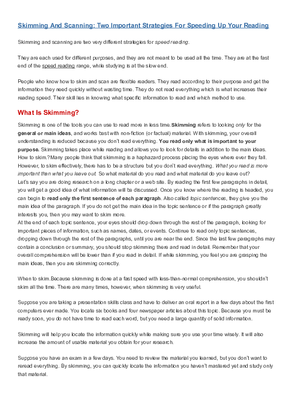 Skimming and scanning wikipedia picture