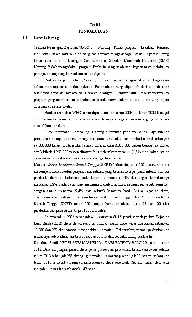 (DOC) laporan akhir kasus diare dipuskesmas kelua gita