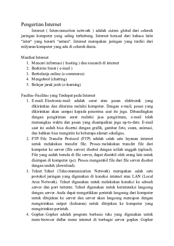 (DOC) Pengertian Internet