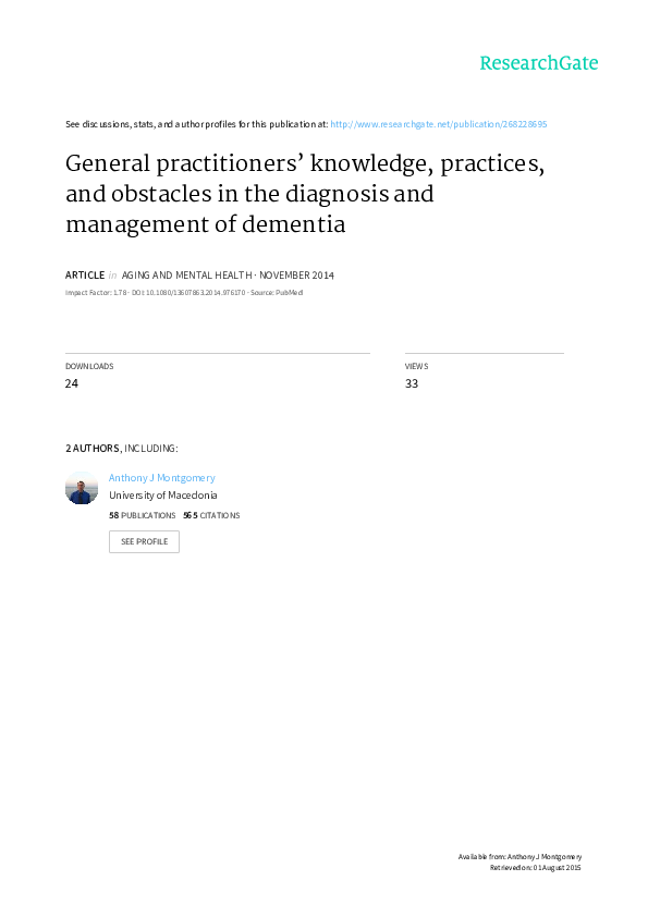 Pdf General Practitioners Knowledge Practices And Obstacles In The