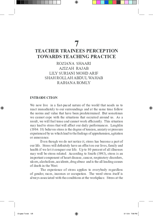(PDF) Teacher trainees perception towards teaching practice