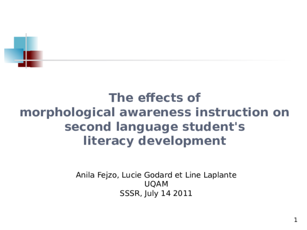 (PPT) The effects of morphological awareness instruction on word ...