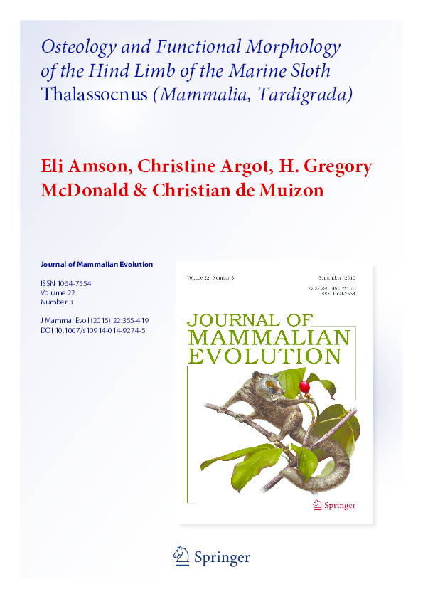 (PDF) Osteology and Functional Morphology of the Hind Limb