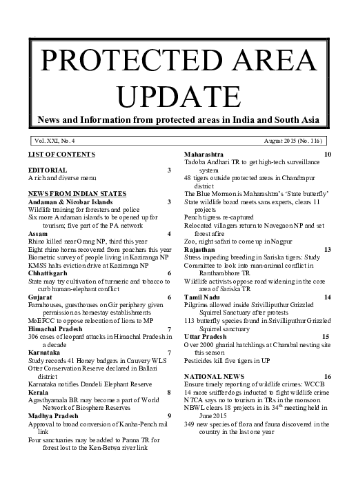 Pdf Protected Area Update August 2015