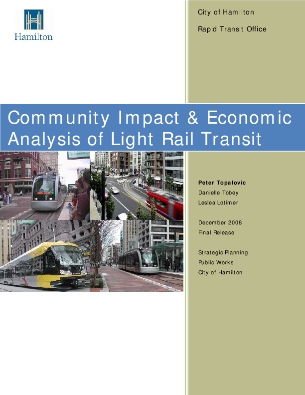 (PDF) Community Impact & Economic Analysis of Light Rail Transit