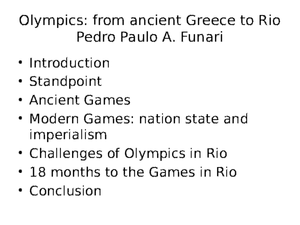 (PPT) Olympics, from ancient Greece to Rio