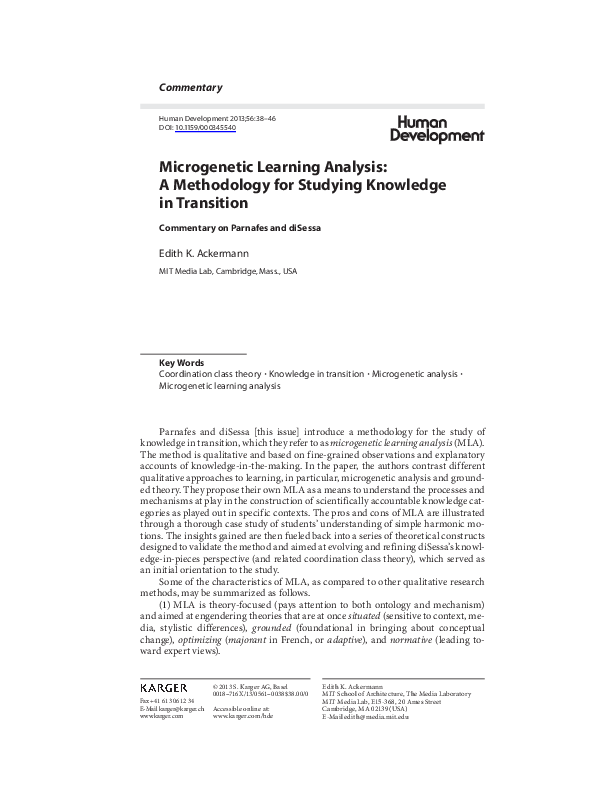 (PDF) Microgenetic Learning Analysis: A Methodology for Studying ...
