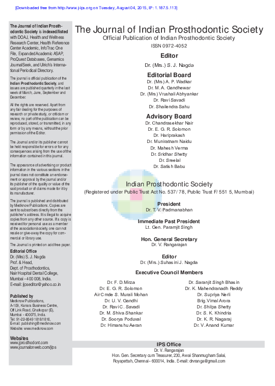 (PDF) The removable occlusal overlay splint in the management of tooth wear