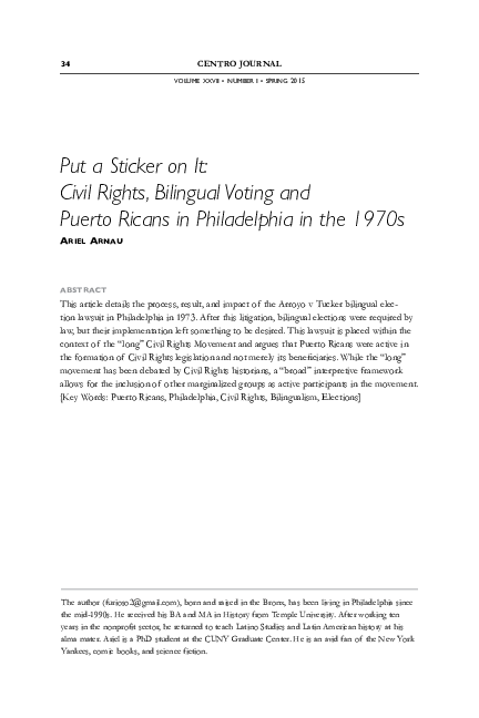 (PDF) Put a Sticker on It: Civil Rights, Bilingual Voting, and Puerto ...