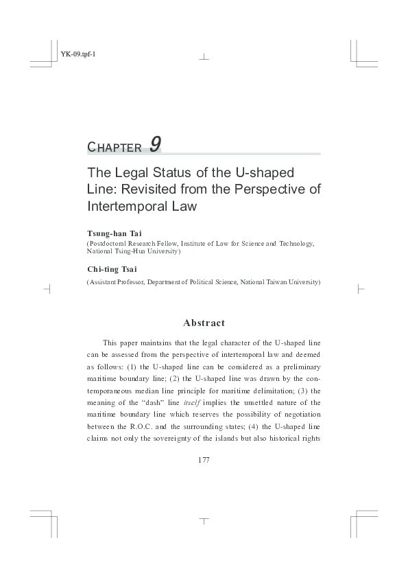 (PDF) Chapter The Legal Status of the U-shaped Line: Revisited from the ...