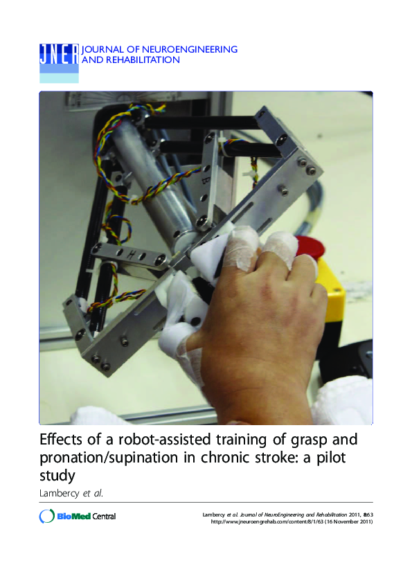 (PDF) Effects of a robot-assisted training of grasp and pronation ...