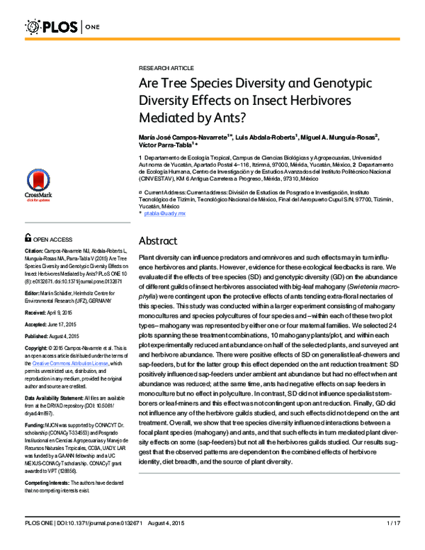 (PDF) Are Tree Species Diversity and Genotypic Diversity Effects on ...