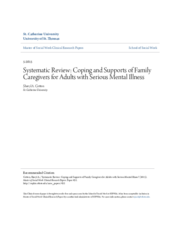 (PDF) Systematic Review: Coping and Supports of Family Caregivers for ...