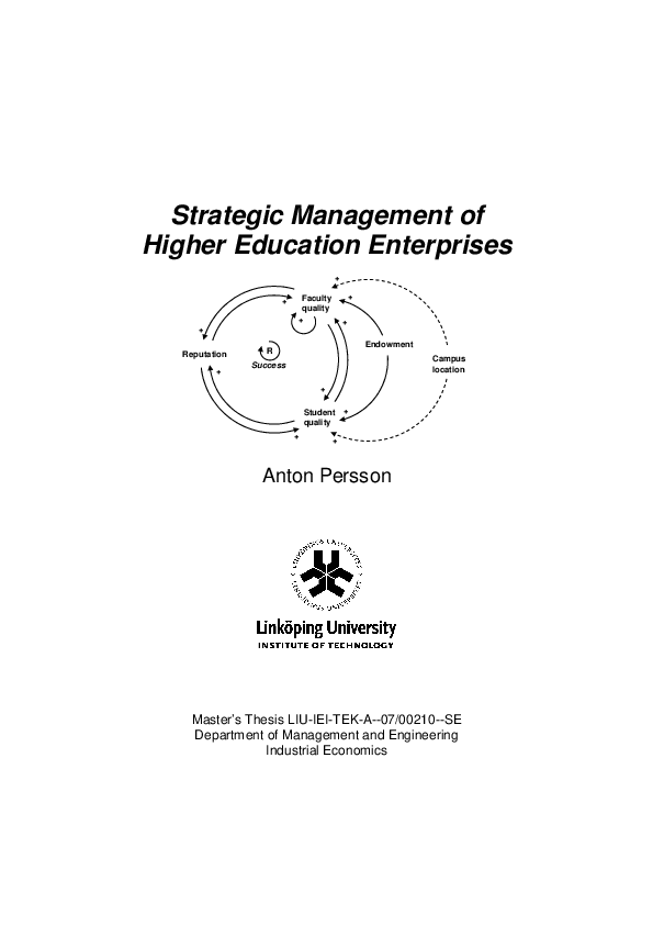 (PDF) Strategic Management of Higher Education Enterprises