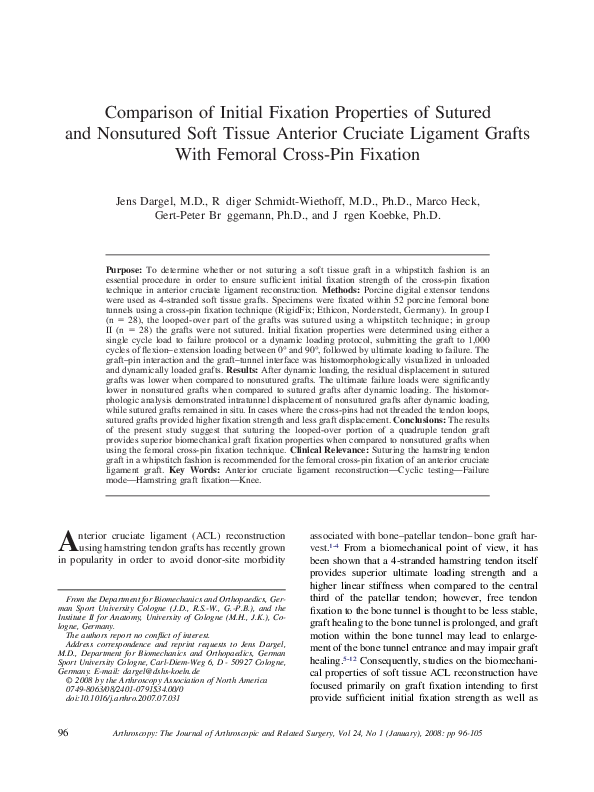 (PDF) Comparison of Initial Fixation Properties of Sutured and