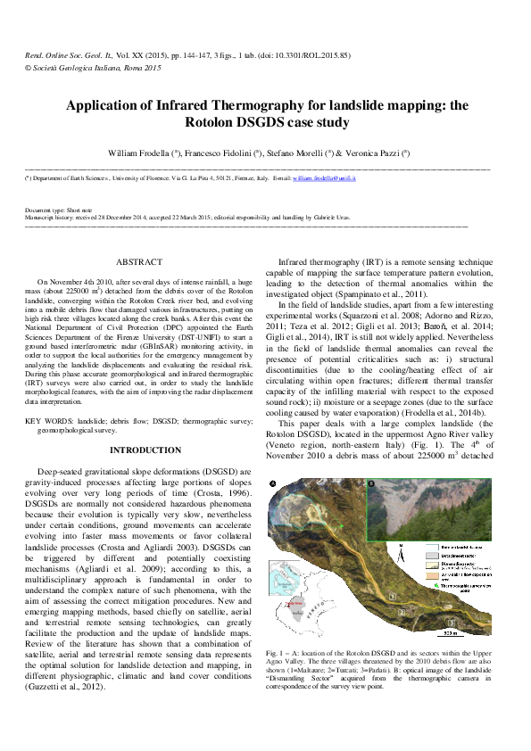 pdf-application-of-infrared-thermography-for-landslide-mapping-the