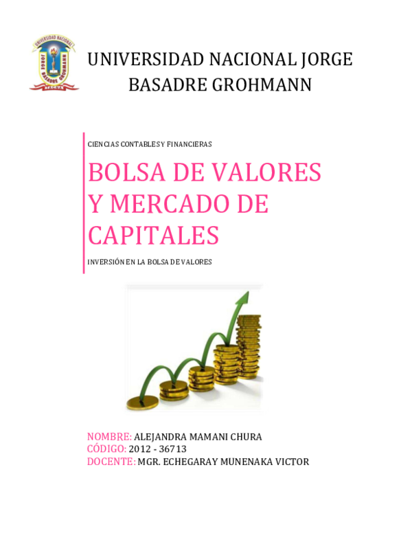 (PDF) BOLSA DE VALORES Y MERCADO DE CAPITALES