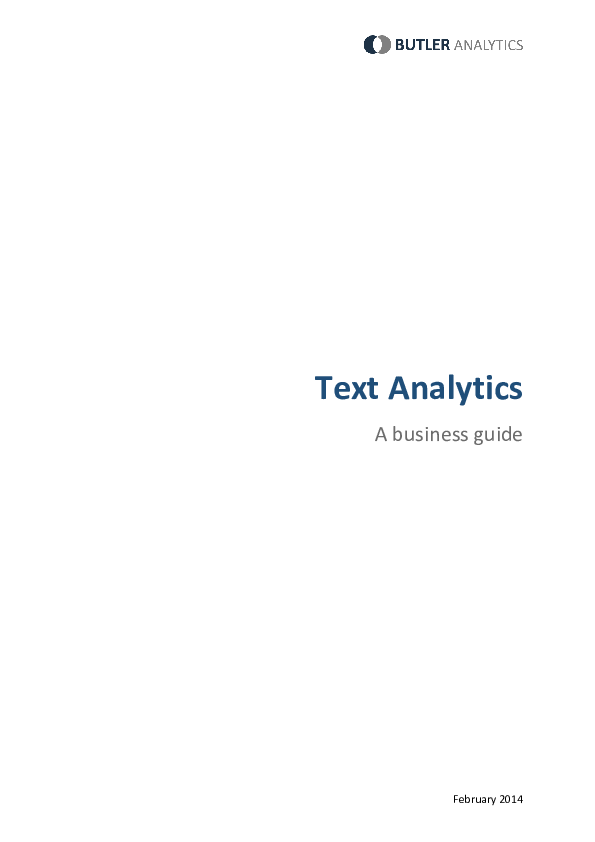 (PDF) Text Analytics A business guide