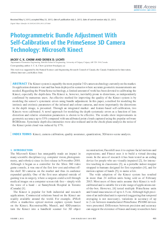 (PDF) Photogrammetric Bundle Adjustment With Self-Calibration of the