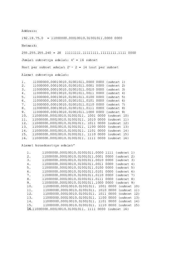 (DOC) Subnetting