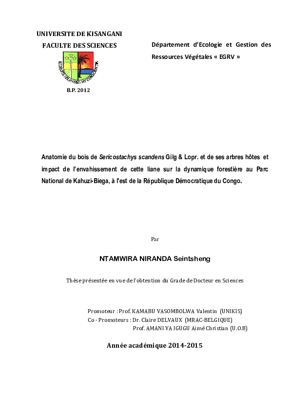 ※ハロルド※ PDF) Thèse_Ntamwira_Niranda