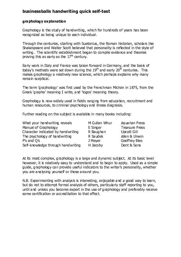 (PDF) businessballs handwriting quick selftest Steve Randy