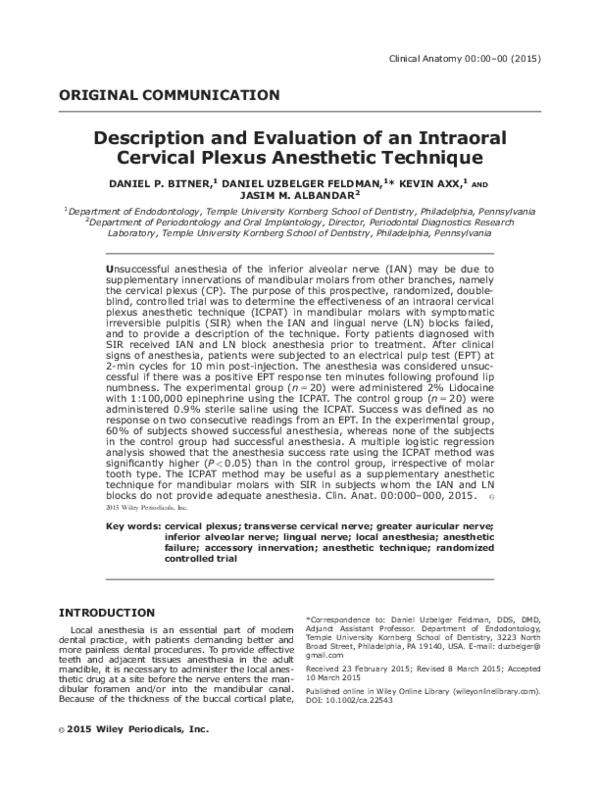 ph of dental local anesthetics