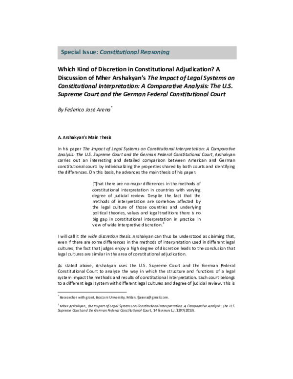 Pdf Which Kind Of Discretion In Constitutional Adjudication - 