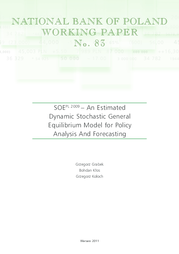 (PDF) SOEPL 2009 – An Estimated Dynamic Stochastic General Equilibrium ...