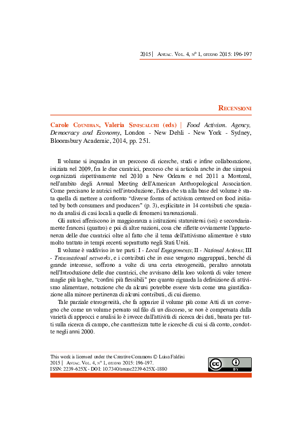 (PDF) ANUAC Review of Food Activism