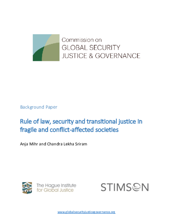(PDF) Rule of law, security and transitional justice in fragile and ...