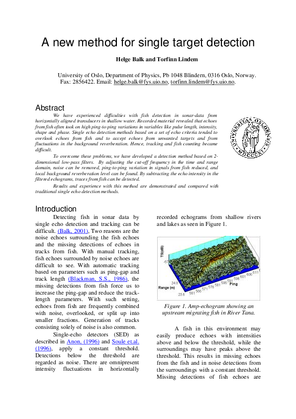 (PDF) A new method for single target detection