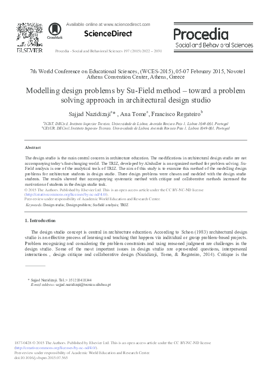 (PDF) Modelling design problems by Su-Field method – toward a problem ...