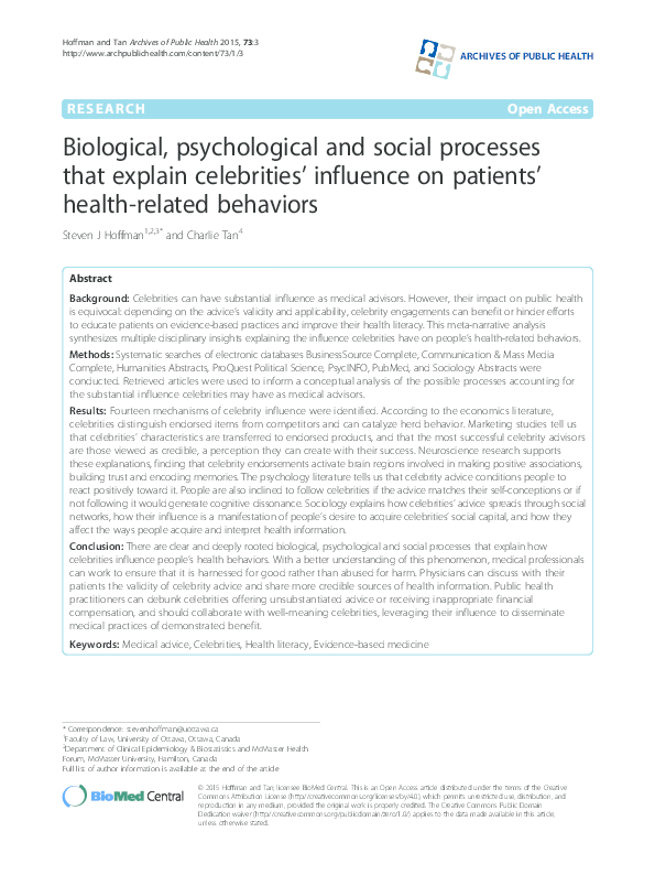 (PDF) Biological, psychological and social processes that explain ...