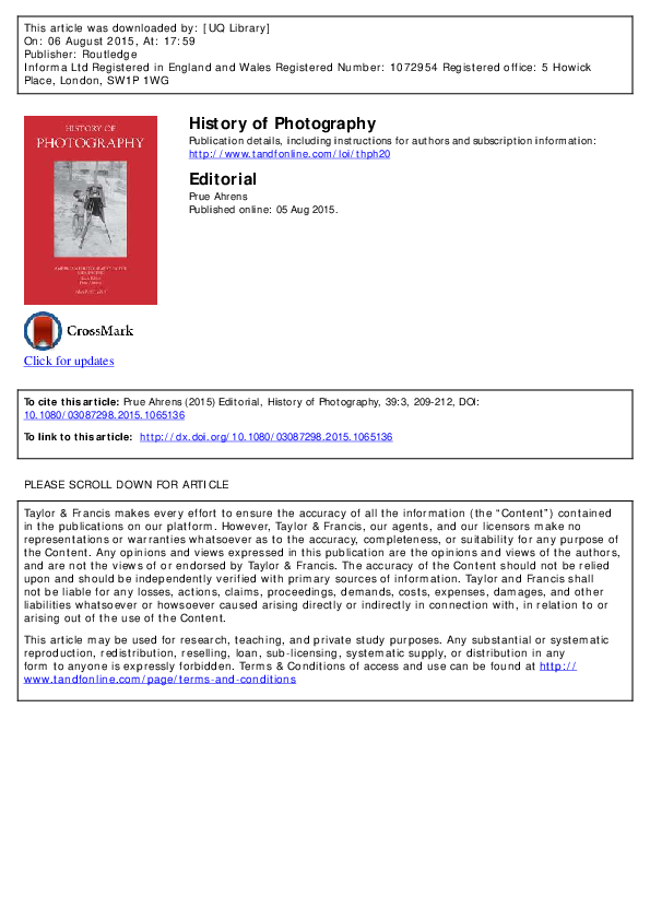 (PDF) History of Photography Editorial Prue Ahrens Academia.edu