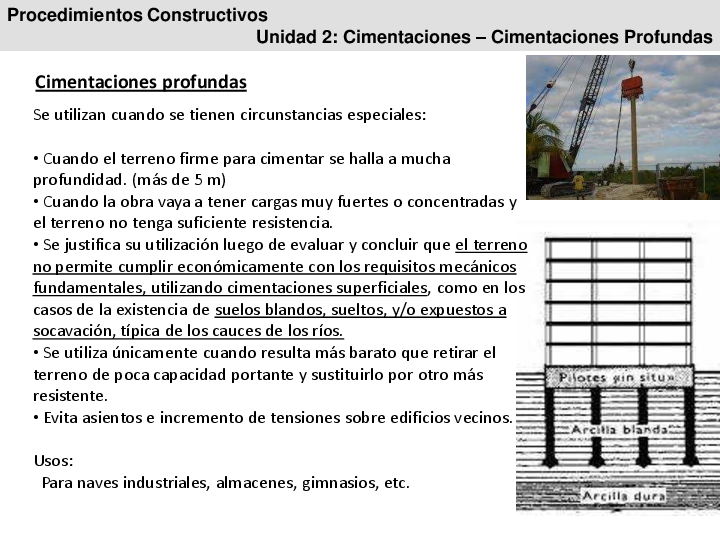 (PDF) Procedimientos Constructivos Unidad 2: Cimentaciones