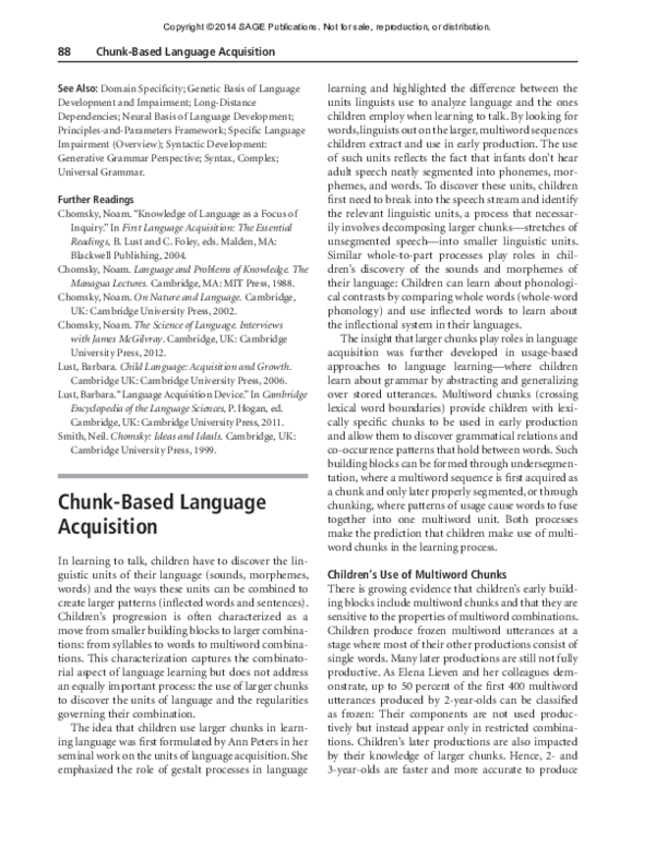 (PDF) Arnon, I. & Christiansen, M. H. (2014). Chunk-based Language ...