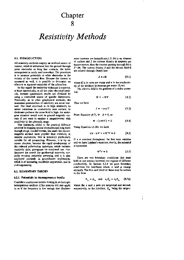 (PDF) Chapter Resistivity Methods