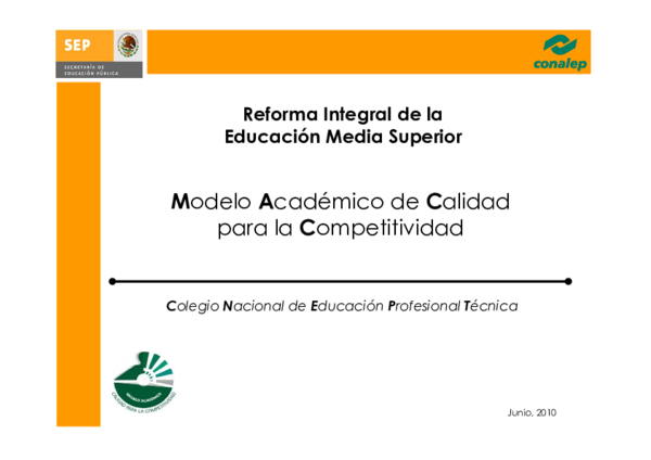 (PDF) Modelo Académico de Calidad para la Competitividad Reforma ...
