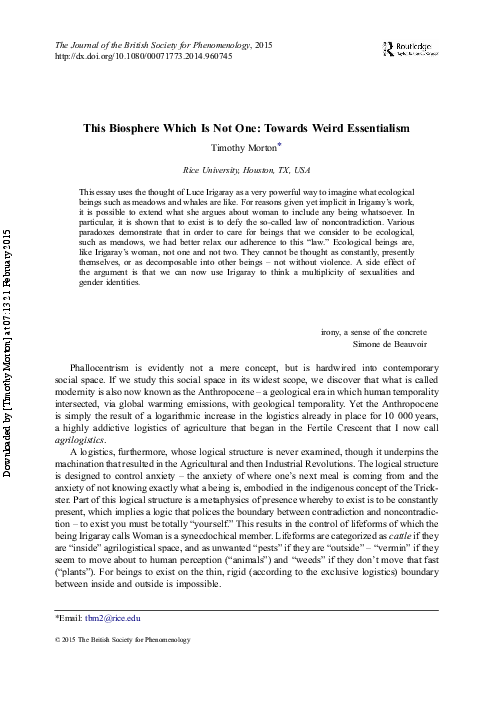 Timothy morton dark ecology pdf picture