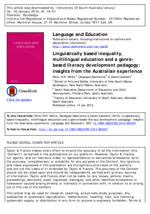 (PDF) Linguistically based inequality, multilingual education and a ...