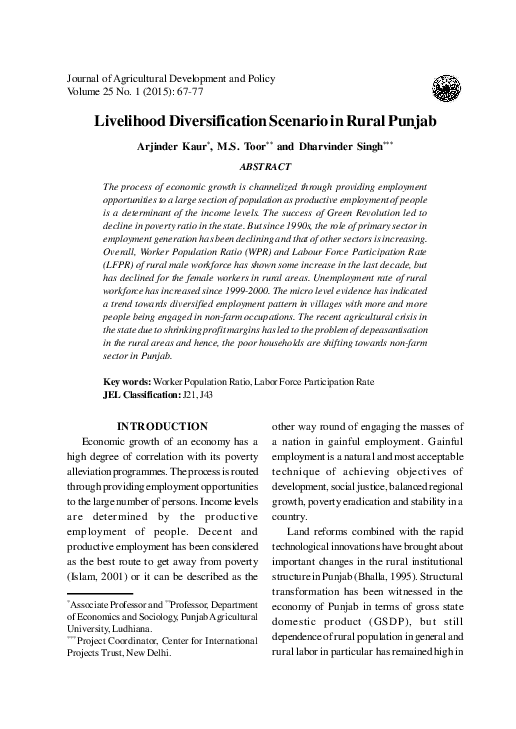 Importance of livelihood diversification image