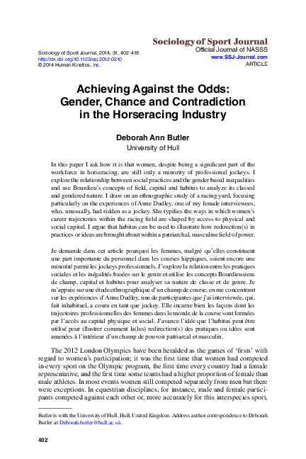 Pdf Achieving Against The Odds Gender Chance And - 