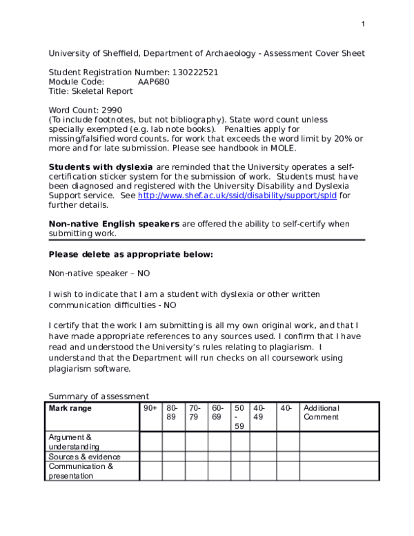 Skeletal Report: Individuals 3130 and 3528 from All Saints Church in York.