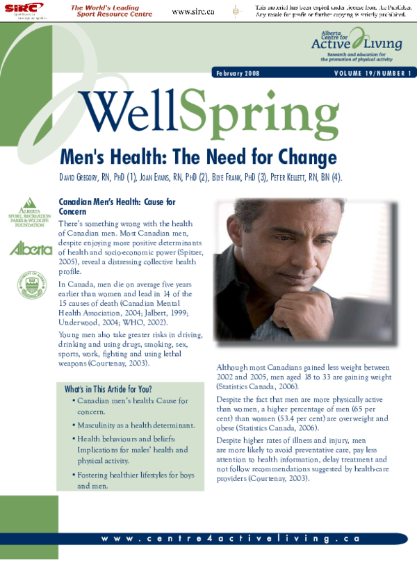 (PDF) Men's health The need for change Peter Kellett Academia.edu