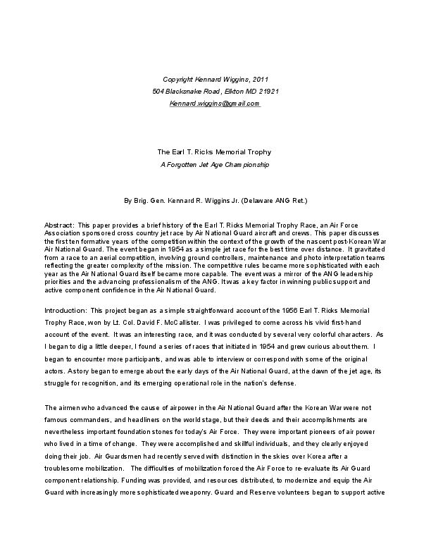 (DOC) The Earl Ricks Memorial Trophy Race Kennard Wiggins Academia.edu