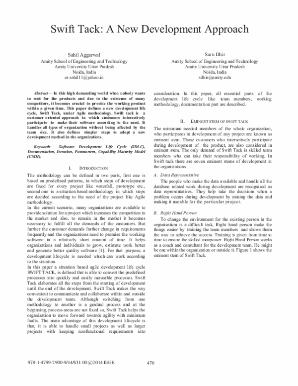 (PDF) Swift Tack A New Development Approach saru d and Saru Dhir