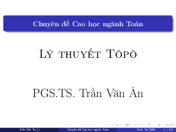 First page of “Chuyên đề Cao học ngành Toán”